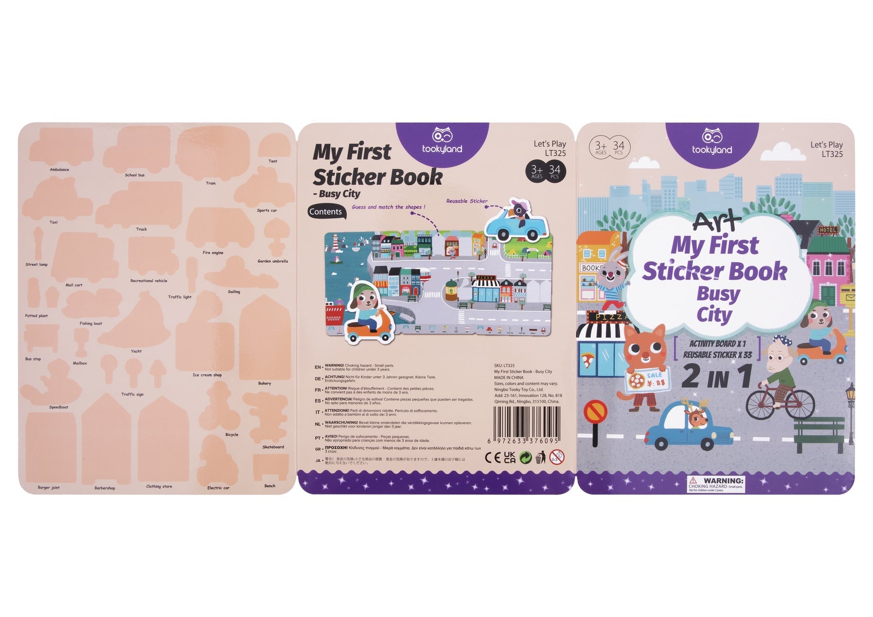 SILICONE STICKER BOOK - BUSY CITY - Bamboo Sprout