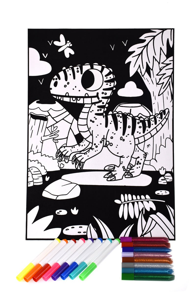 DINOSAUR VELVET COLOURING CRAFT KIT - Bamboo Sprout