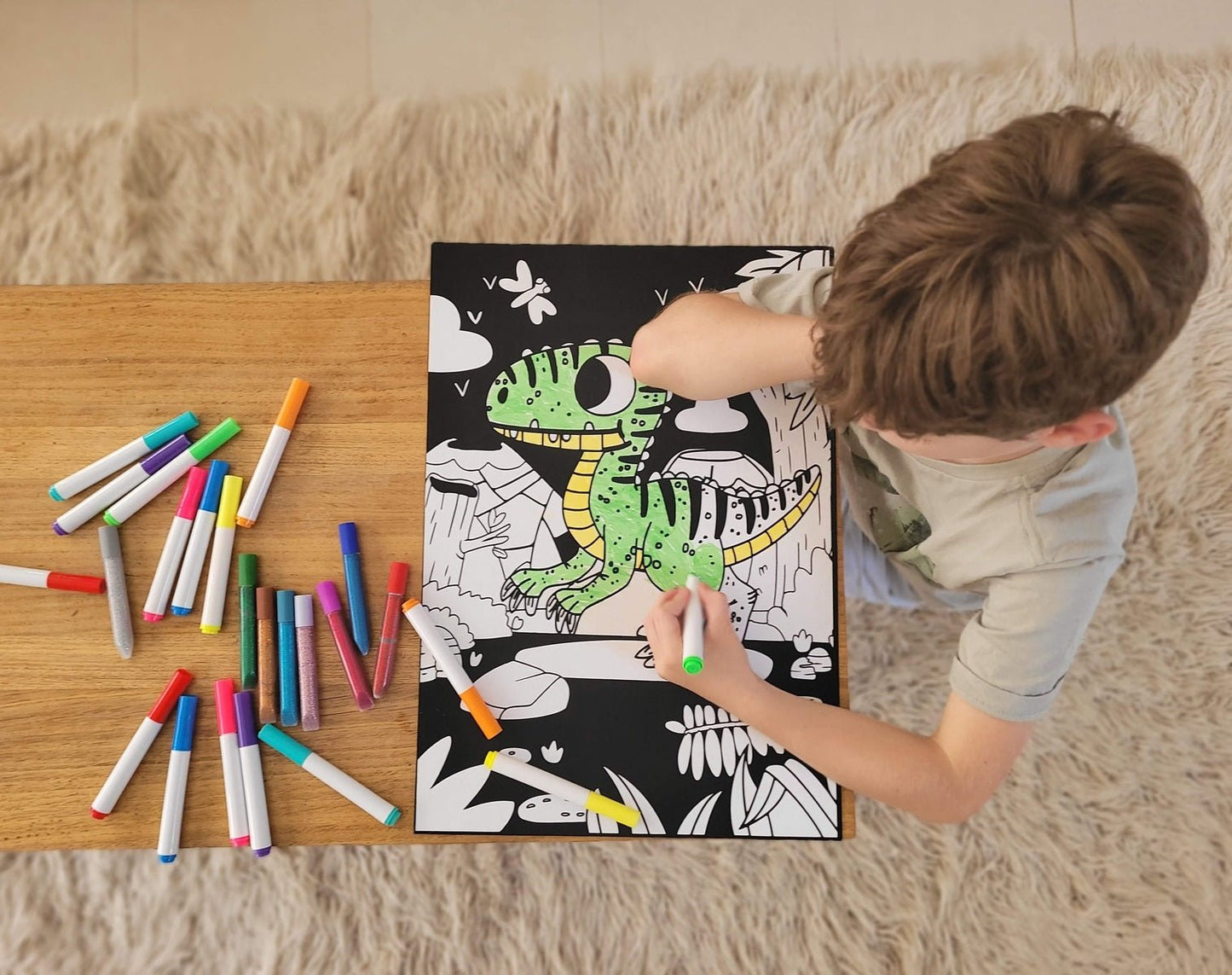 DINOSAUR VELVET COLOURING CRAFT KIT - Bamboo Sprout