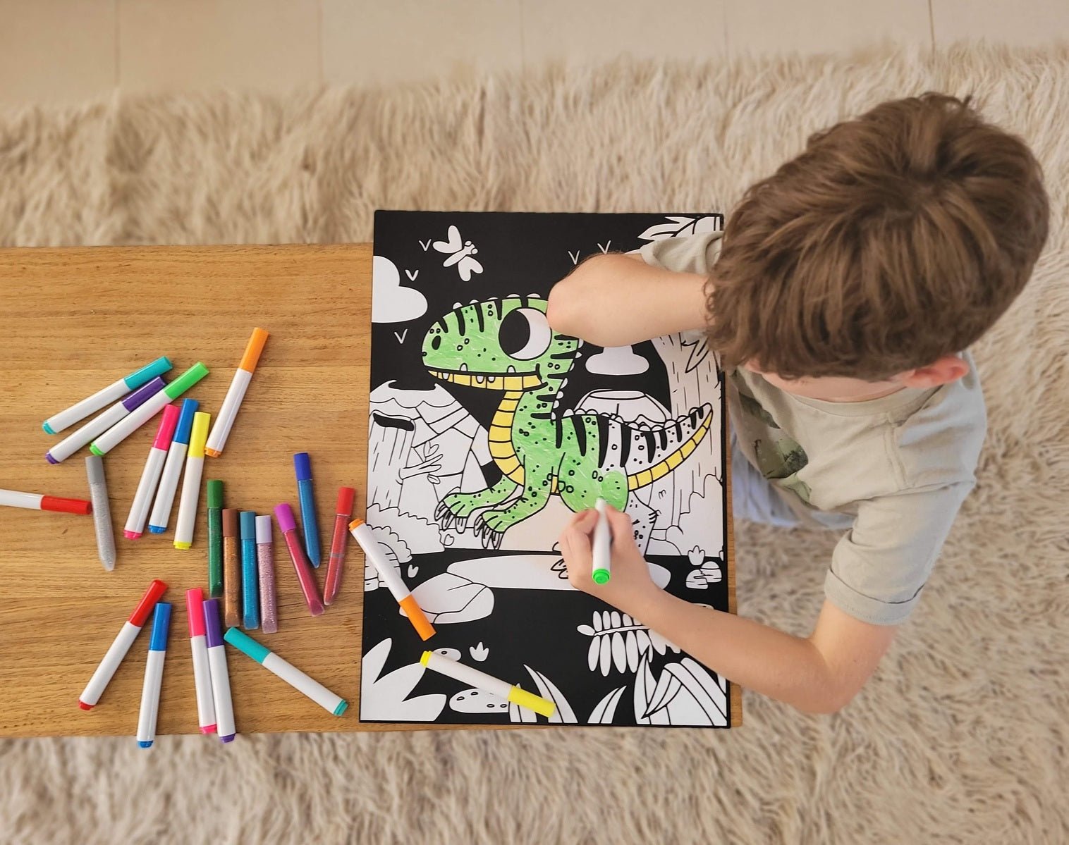 DINOSAUR VELVET COLOURING CRAFT KIT - Bamboo Sprout