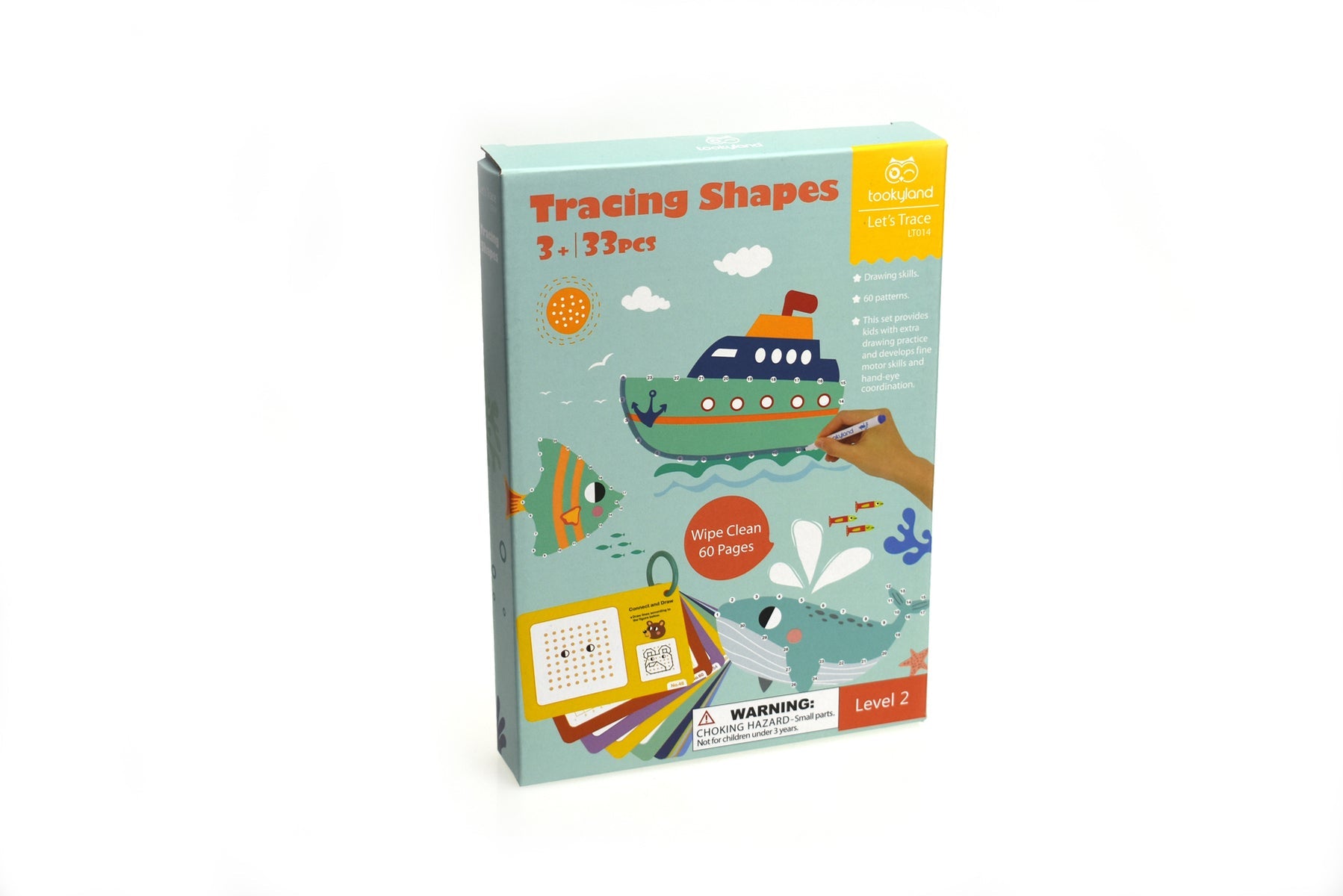 Tookyland tracing shapes flash cards featuring colorful geometric shapes for early learning and shape recognition.