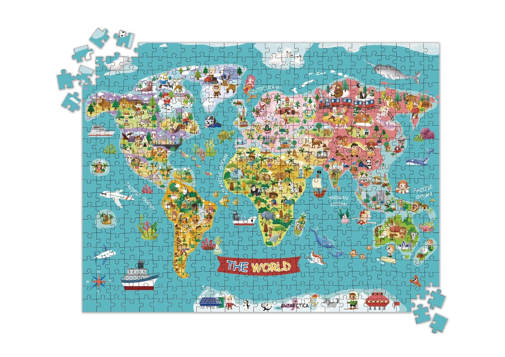 WORLD MAP JIGSAW PUZZLE 500 PCS - Bamboo Sprout