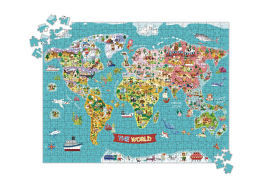 WORLD MAP JIGSAW PUZZLE 500 PCS - Bamboo Sprout