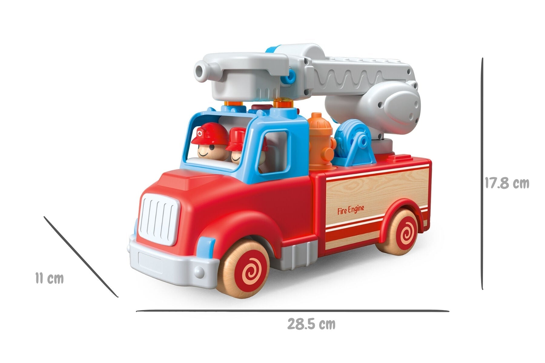 WOODEN FIRE ENGINE WITH SOUND AND LIGHT - Bamboo Sprout