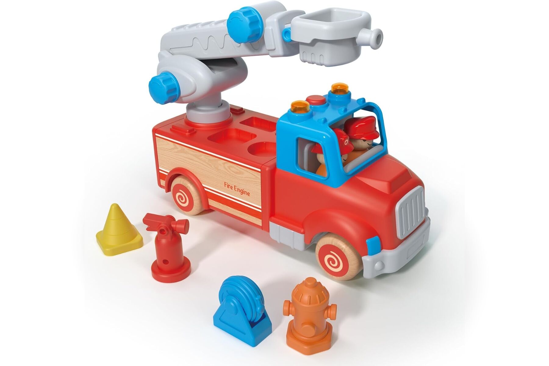 WOODEN FIRE ENGINE WITH SOUND AND LIGHT - Bamboo Sprout