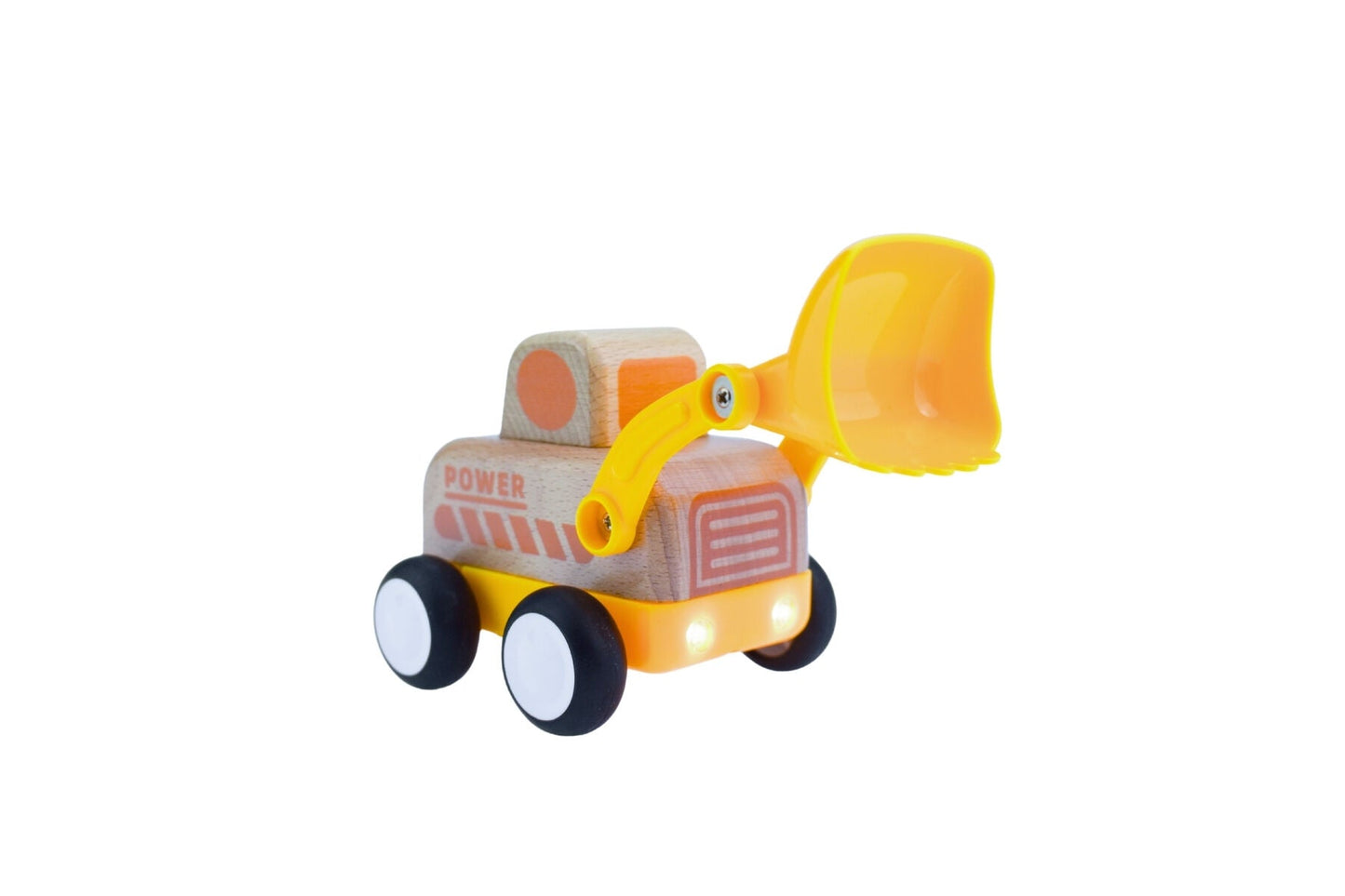 WOODEN FRICTION TRUCK BULLDOZER WITH SOUND AND LIGHT - Bamboo Sprout