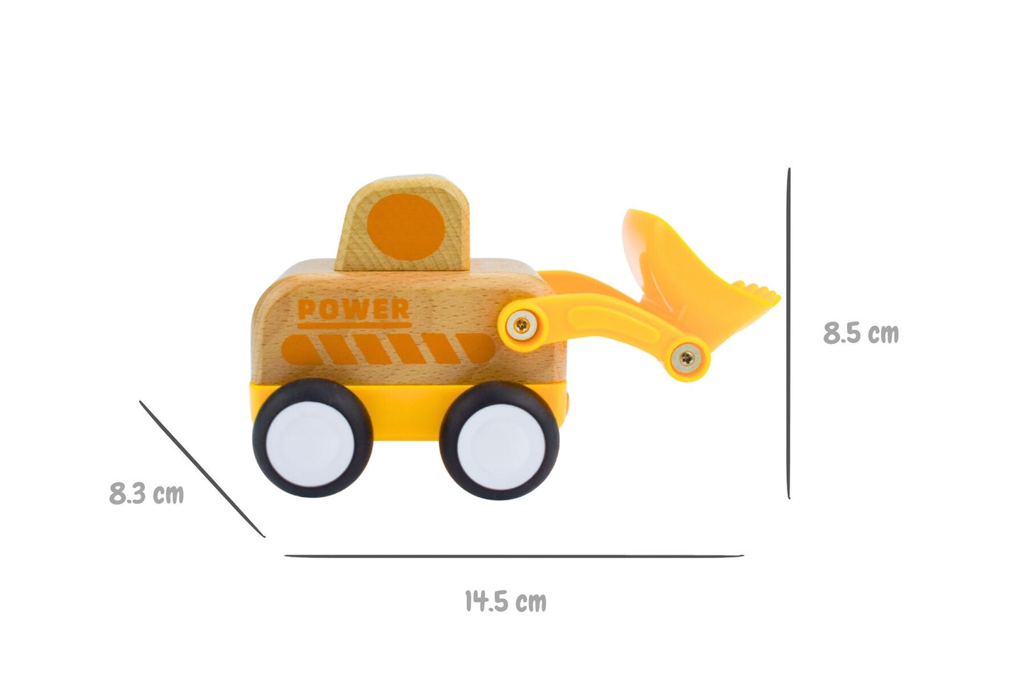 WOODEN FRICTION TRUCK BULLDOZER WITH SOUND AND LIGHT - Bamboo Sprout