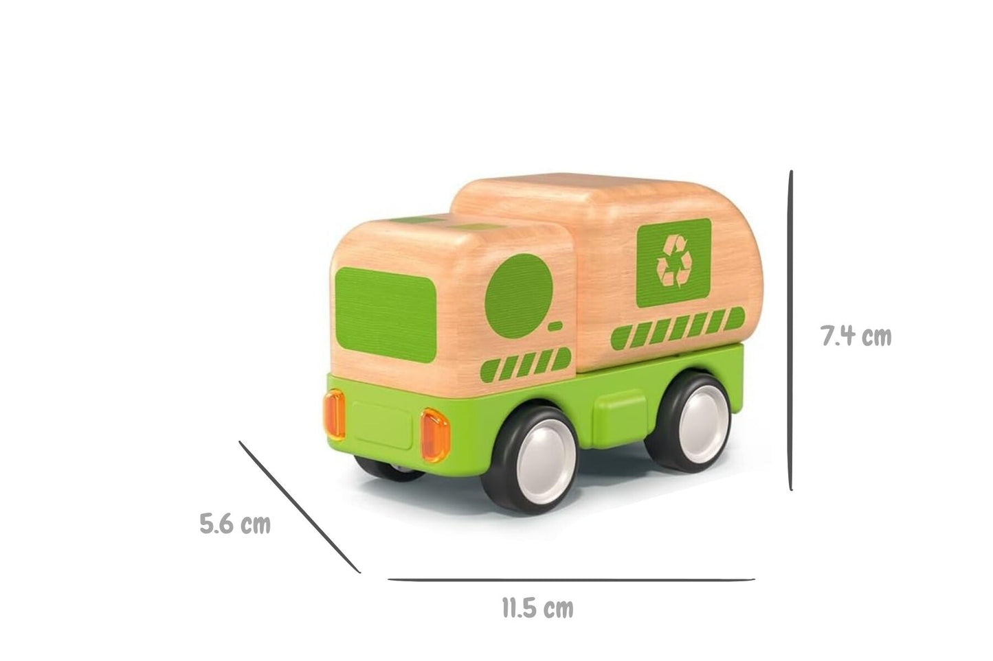 WOODEN FRICTION TRUCK RECYCLING WITH SOUND AND LIGHT - Bamboo Sprout