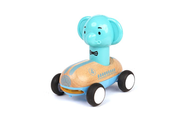 WOODEN PRESS GO RACER ELEPHANT WITH SOUND AND LIGHT - Bamboo Sprout