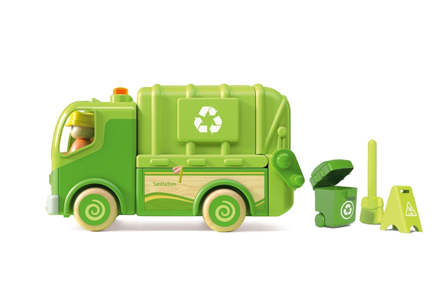 WOODEN RECYCLE TRUCK WITH SOUND AND LIGHT - Bamboo Sprout