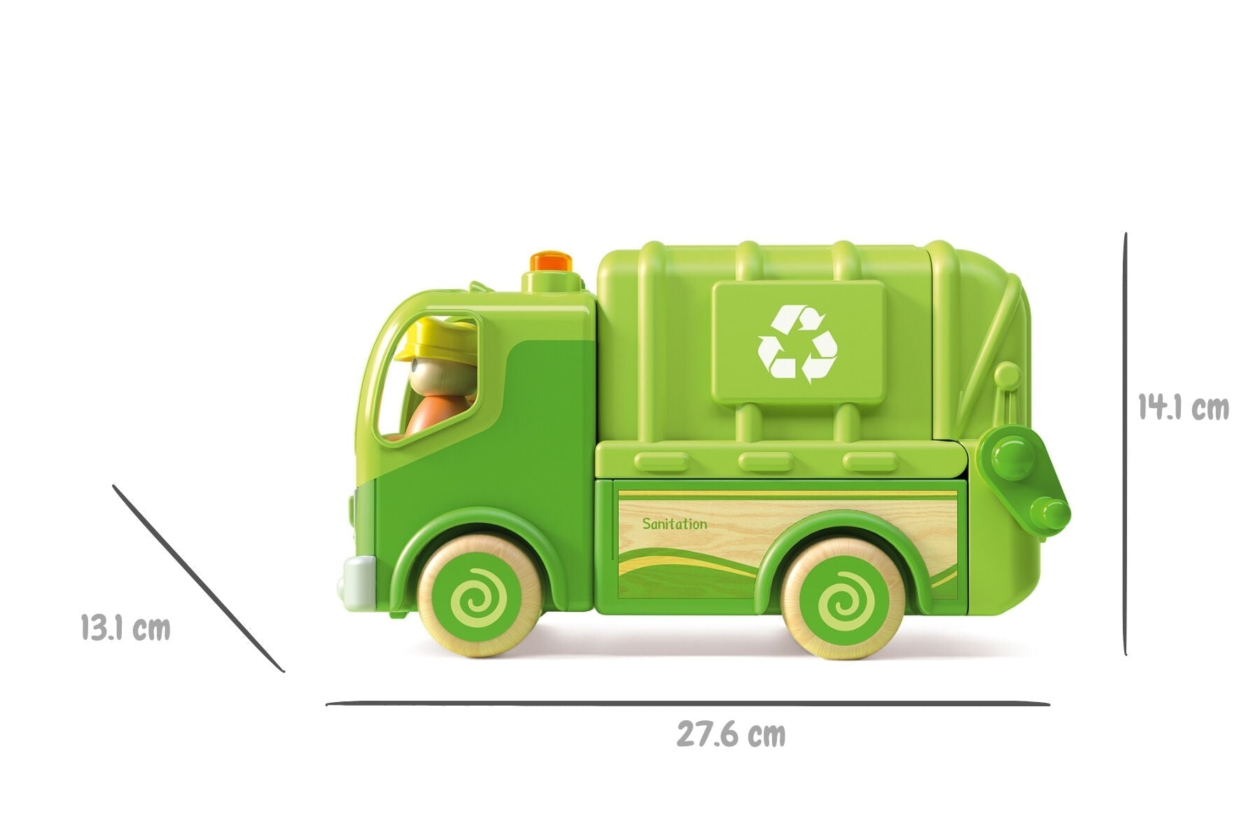WOODEN RECYCLE TRUCK WITH SOUND AND LIGHT - Bamboo Sprout
