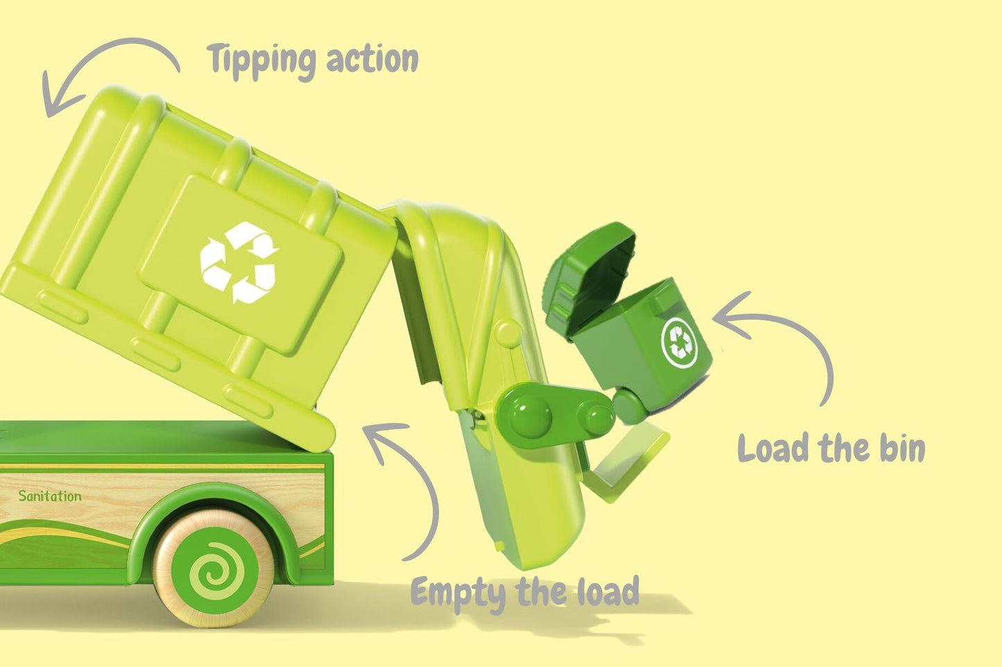 WOODEN RECYCLE TRUCK WITH SOUND AND LIGHT - Bamboo Sprout