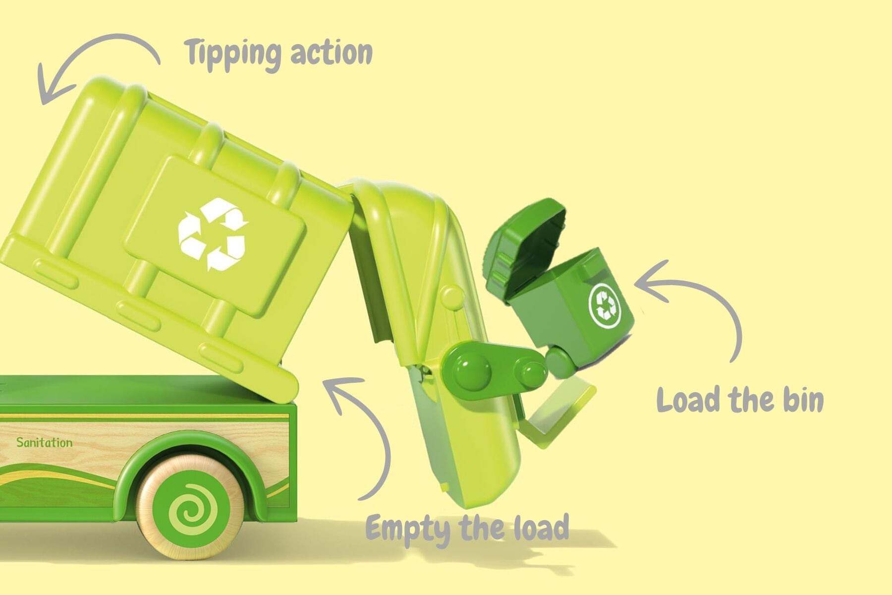 WOODEN RECYCLE TRUCK WITH SOUND AND LIGHT - Bamboo Sprout