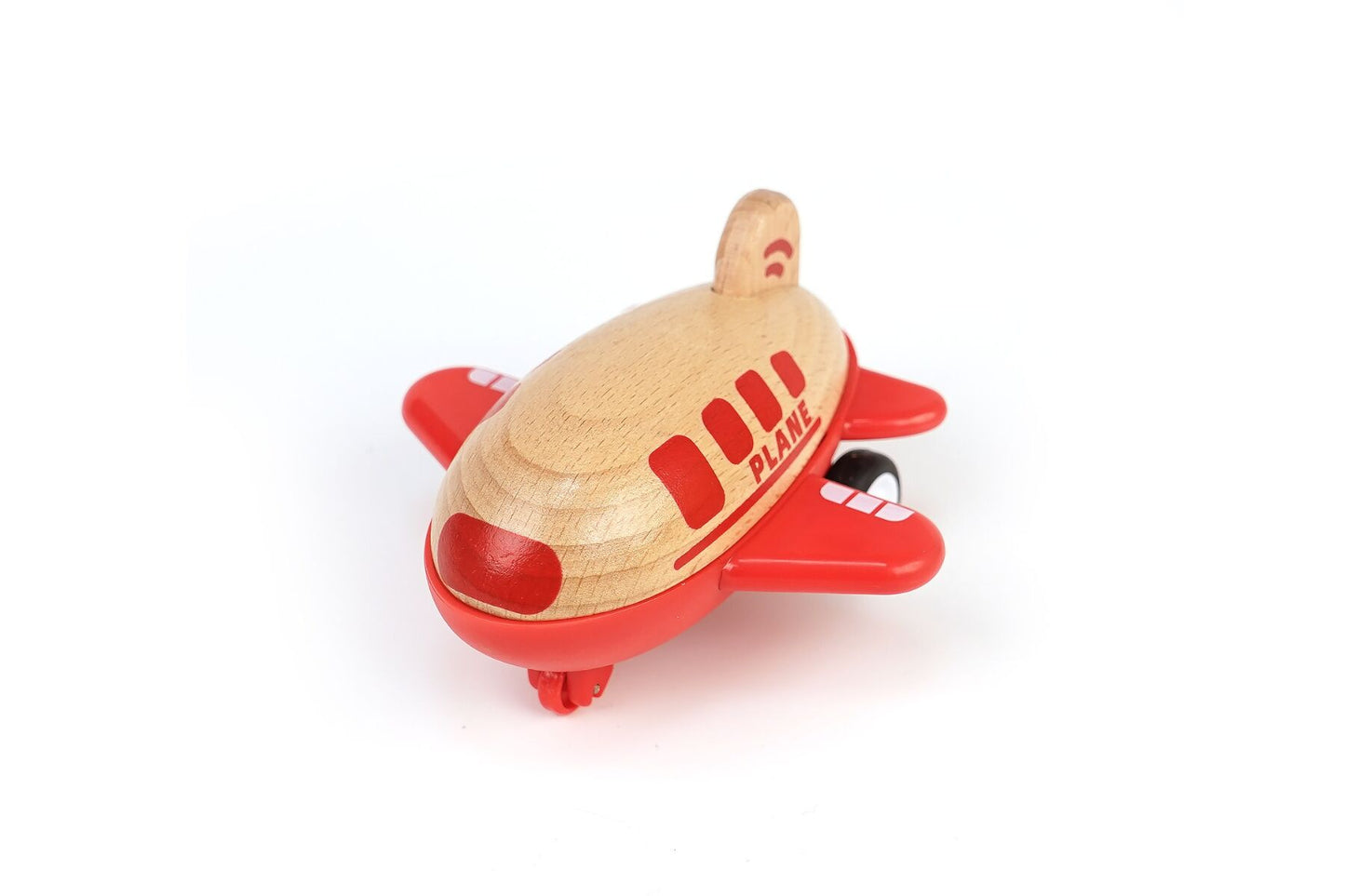 WOODEN RACER PLANE AIRPLANE WITH SOUND - RED - Bamboo Sprout