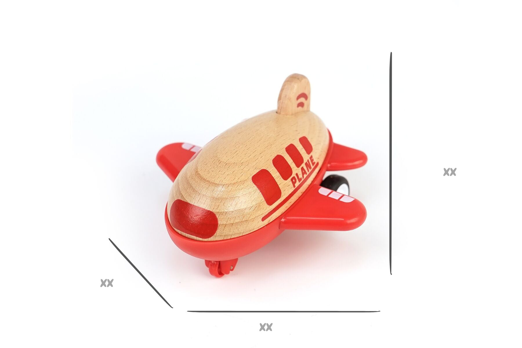 WOODEN RACER PLANE AIRPLANE WITH SOUND - RED - Bamboo Sprout