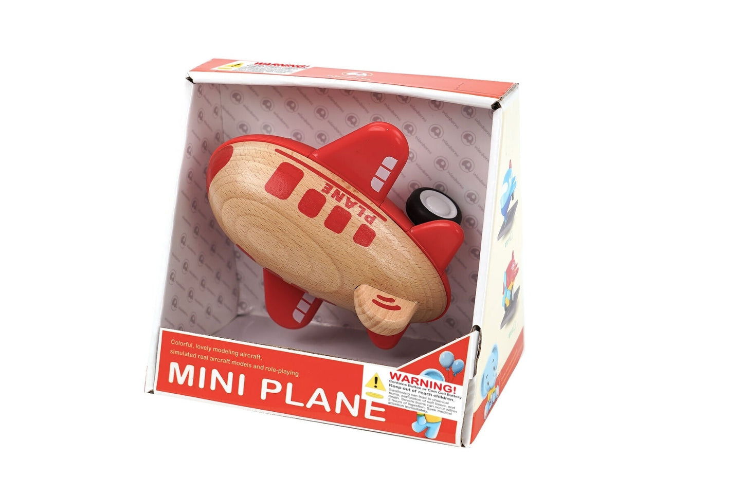 WOODEN RACER PLANE AIRPLANE WITH SOUND - RED - Bamboo Sprout